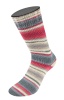 119 - Silber-/Mittel-/Dunkelgrau/Orient-/Tomatenrot/Ecru Gestreift