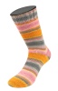 132 - Orange/Dottergelb/Lachsorange/Grau/Graubeige/Zartrosa/Rosa/Nelke/Hellgrau Gestreift