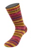 3804 - Ocker/Grün/Senfgelb/Dunkel-/Hellrot/Fuchsia/ Weiß gestreift