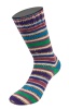 3805 - Grün/Azur/Mauve/Weiß/Vanille/Dunkelbraun/ Blauviolett gestreift