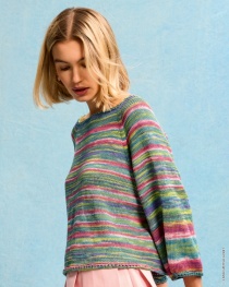 Top Down Raglan-Pullover aus Gomitolo Alga 