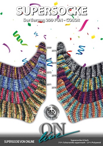 Artikelbild des Artikels “ONline Supersocke Sort. 299 Fun-Color 100g “