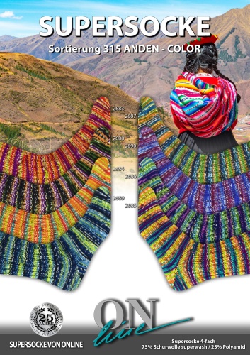 Artikelbild des Artikels “ONline Supersocke Sort. 315 Anden-Color 100g “