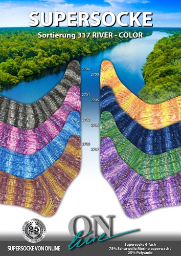Artikelbild des Artikels “ONline Supersocke 6-fach 150g  Sort. 317 River-Color “
