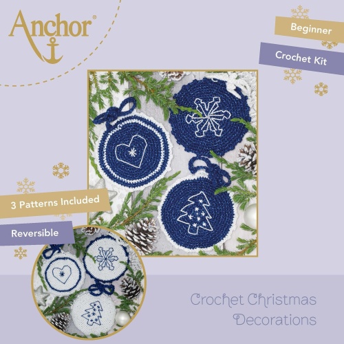 Artikelbild des Artikels “ANCHOR Häkelset Kreise Blau/Weiß “