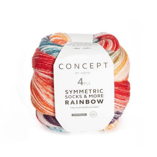 Artikelbild des Artikels “Katia Concept Symmetric Socks & More: Rainbow 4-fach “