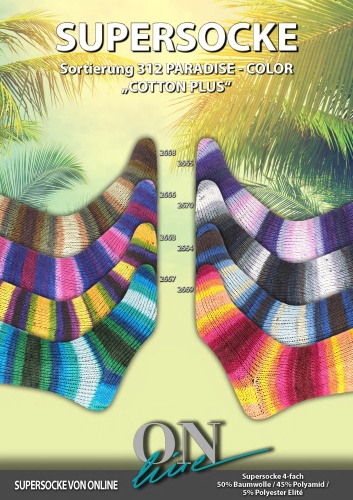Artikelbild des Artikels “ONline Supersocke Sort. 312 Paradise-Color 100g Cotton Plus “