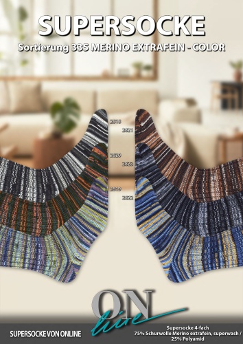 Artikelbild des Artikels “ONline Supersocke Sort. 335 Merino Extra Fine Color 100g “
