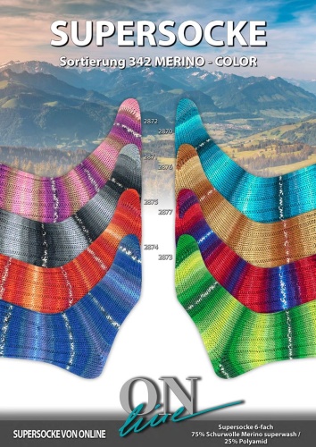 Artikelbild des Artikels “ONline Supersocke 6-fach 150g  Sort. 342 Merino “