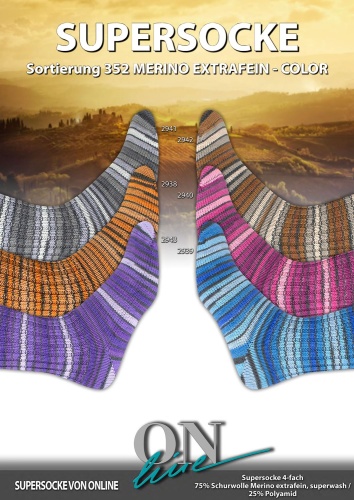 Artikelbild des Artikels “ONline Supersocke Sort. 352 Merino Extrafein Color 100g “
