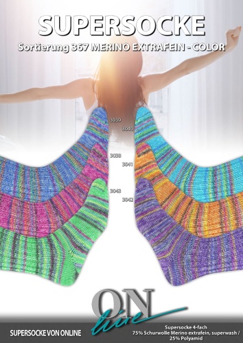 Artikelbild des Artikels “ONline Supersocke Sort. 367 Merino Extrafein Color 100g “