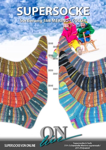 Artikelbild des Artikels “ONline Supersocke 6-fach 150g  Sort. 368 Merino Color “