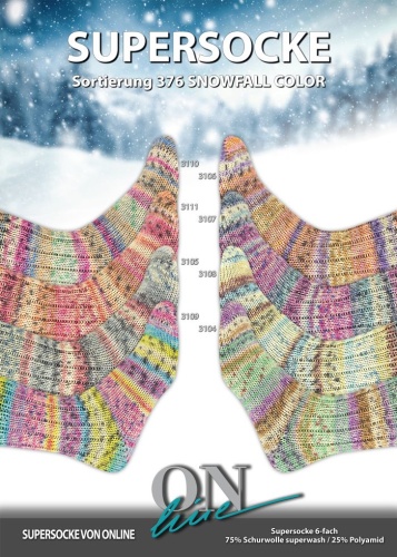 Artikelbild des Artikels “ONline Supersocke 6-fach 150g  Sort. 376 Snowfall Color “