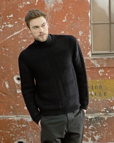 Artikelbild des Artikels “Herrenpullover mit Quadraten aus Merino 120 “
