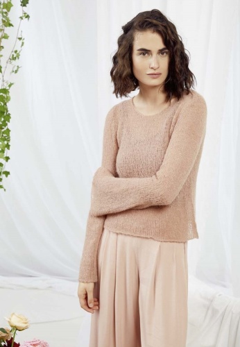 Artikelbild des Artikels “Pullover mit Trompetenärmeln aus Alpaca Superlight 749.0248 - Altrosa | XL (175g)“