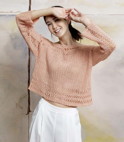 Artikelbild des Artikels “Pullover mit Fallmaschen aus Liza 1069.0027 - lachs | M (400g)“