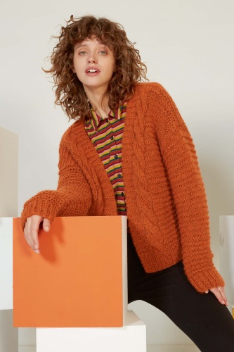 Artikelbild des Artikels “Jacke mit Zopfmuster aus Malou Light “