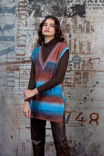 Artikelbild des Artikels “Pullunder EMILIE aus Lovis 1119.0008 - orange/grün/blau | L-XL (450g)“