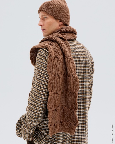 Artikelbild des Artikels “Schal Im Halbpatent-Zopfmuster aus Cool Wool Big Mélange (We Care) “