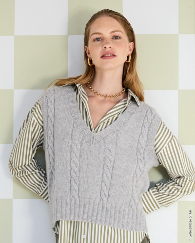 Artikelbild des Artikels “Pullunder Mit Zopfmuster aus Cashmere Pure “