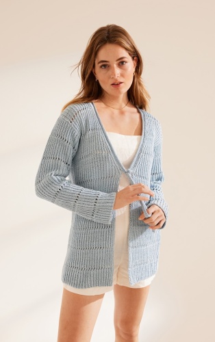 Artikelbild des Artikels “Cardigan mit Lochmuster aus Elastico “