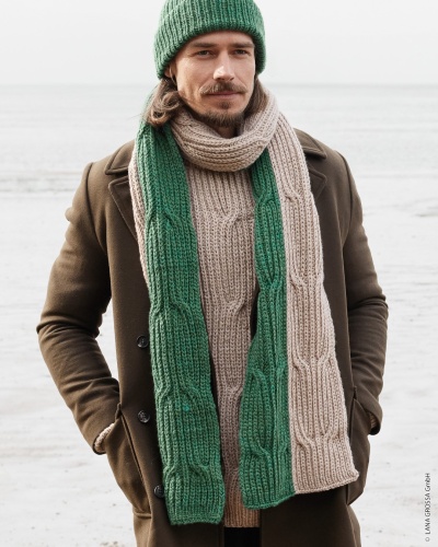 Artikelbild des Artikels “Schal Mit Halbpatent aus Zopfmuster - Alta Moda Cashmere 16 “