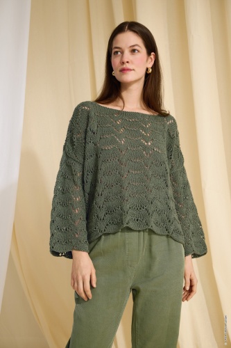 Artikelbild des Artikels “Pullover Im Ajourmuster aus Linissimo “