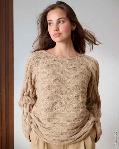 Artikelbild des Artikels “Pullover Im Struktur-Rippenmuster aus Cool Merino 01 - Dunkelrot | 44 (650g)“