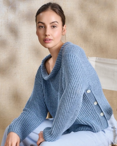 Artikelbild des Artikels “Pullover Mit Seitenstreifen aus Linarte 329 - Lachs | 44 (800g)“