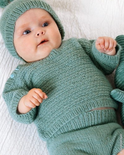 Artikelbild des Artikels “Pullover Im Strukturmuster aus Ecopuno 97 - Jade | 74/80 (150g)“
