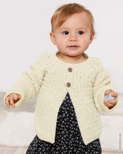 Artikelbild des Artikels “Jacke Mit Zopfmuster aus Ecopuno 35 - Bordeaux | 98/104 (150g)“