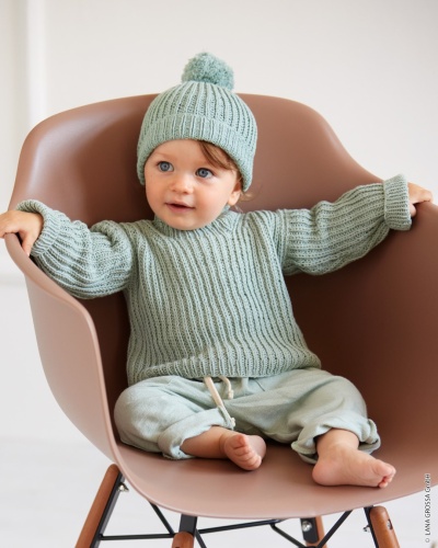 Artikelbild des Artikels “Pullover Mit Halbpatentmuster aus Elastico 12 - Nachtblau | 50/56, 62/68 (100g)“
