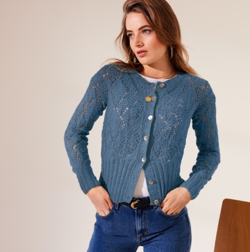 Artikelbild des Artikels “Cardigan im Ajourmuster aus Bacca “