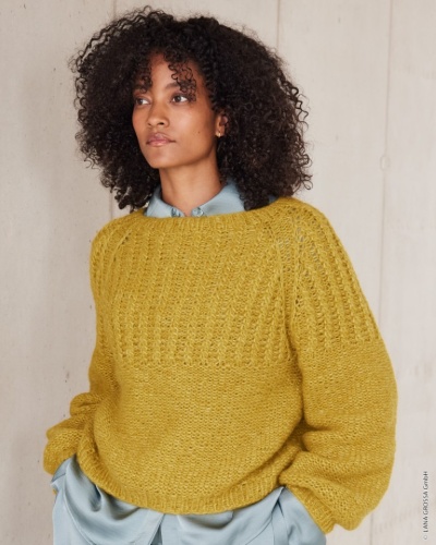 Artikelbild des Artikels “Top-Down Raglansweater aus Alpaca Air II 10 - Hellgrau | 44/46 (350g)“