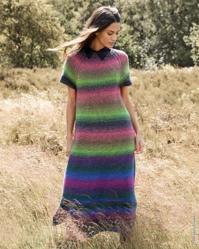 Artikelbild des Artikels “Top Down Kleid aus Gomitolo Versione 457 - Terrakotta/Schoko-/Dunkelbraun/Tonrot/Rotorange | 36/38 (200g)“