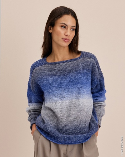 Artikelbild des Artikels “Pullover Mit Querrippenmuster aus Gomitolo Versione 458 -  Blaugrau/Reh-/Orangebraun/Khakigrün/-beige | 36/38 - 48/50 (400g)“