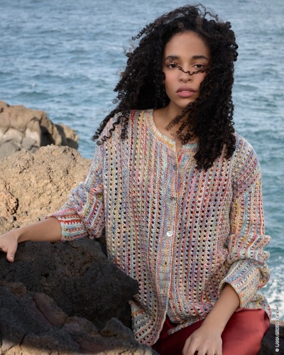 Artikelbild des Artikels “Jacke Mit Lochmuster aus Cotonella Multi “