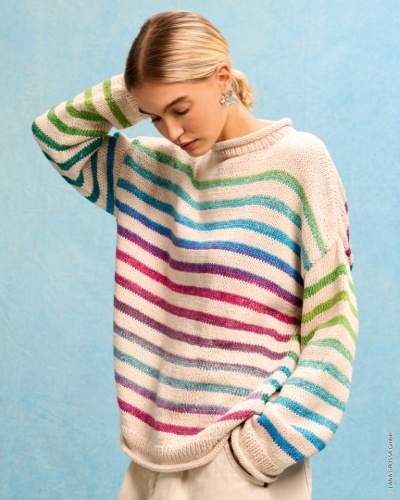 Artikelbild des Artikels “Streifen-Pullover aus Cotonella/Cotonella Uni “