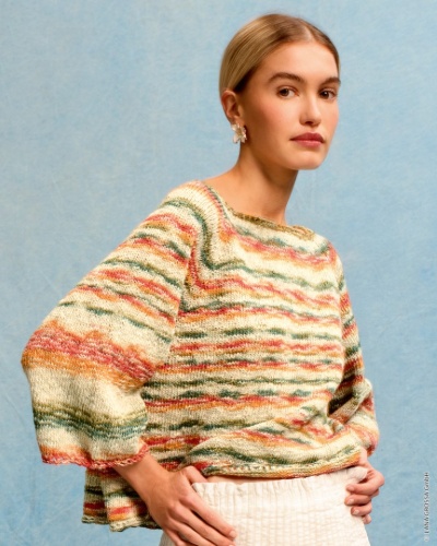 Artikelbild des Artikels “Top Down Raglan-Pullover aus Gomitolo California “