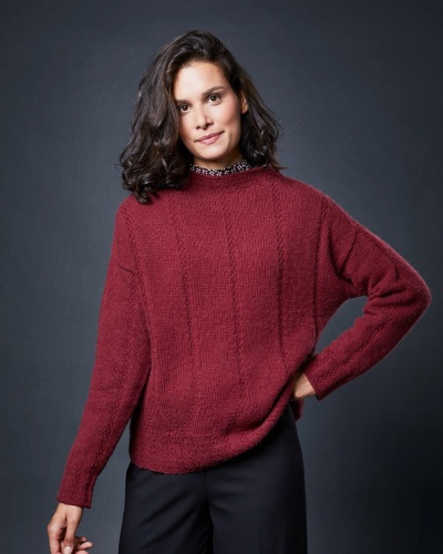Artikelbild des Artikels “Pullover (VI) aus Lamana Bergamo 16 - Bordeaux | S (375g)“