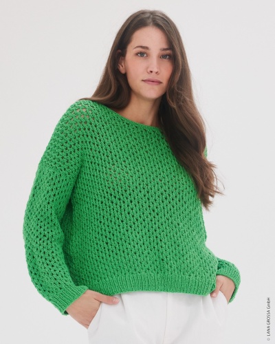 Artikelbild des Artikels “Pullover im Lochmuster aus Riccio “