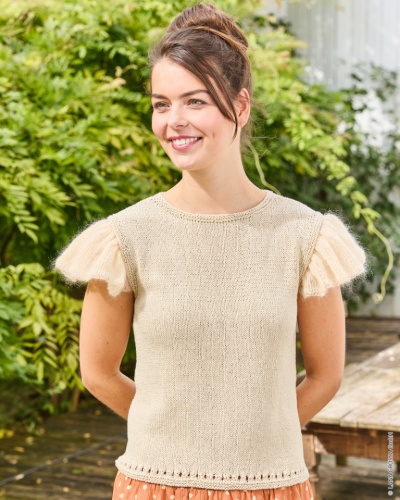 Artikelbild des Artikels “Shirt Mit Volant-Ärmeln aus Landlust-Sommerseide & Landlust-Kidmohair “