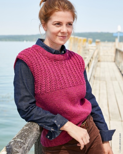 Artikelbild des Artikels “Pullunder Mit Rippen-Zopfmuster aus Landlust Soft Tweed 90 “