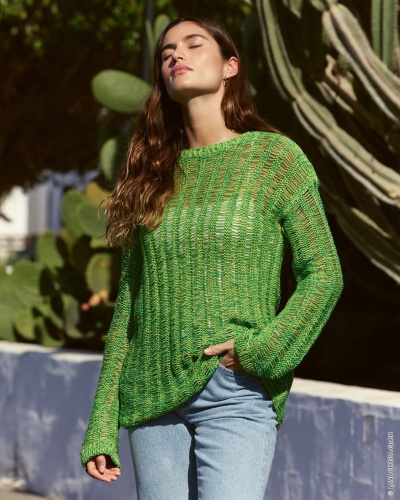 Artikelbild des Artikels “Pullover Im Fallmaschenmuster aus Linissimo & Solo Lino “