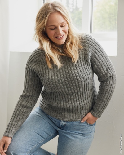 Artikelbild des Artikels “Top Down Pullover Mit Stehkragen aus Merino Uno 02 - Ecru | 48/50 (600g)“