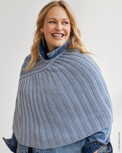 Artikelbild des Artikels “Poncho Im Rippenmuster aus Cool Wool Big “