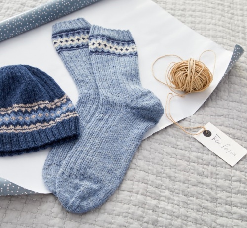 Artikelbild des Artikels “Socken mit Norwegerborte aus Meilenweit 50g “