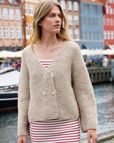 Artikelbild des Artikels “Jacke Im Rattanmuster aus Natural Alpaca Pelo 16 - Lachs meliert | 44/46 (600g)“