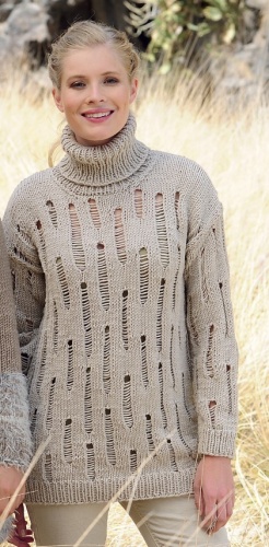 Artikelbild des Artikels “Pullover mit Fallmaschen aus Linie 20 Cora 518 - Messing | 42/44 (650g)“