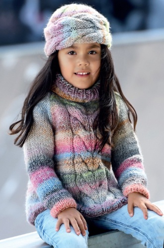 Artikelbild des Artikels “Kinderpullover aus Linie 110 Timona Design Color 134 - Gelb/Türkis/Rot | 116/122, 128/134 (450g)“